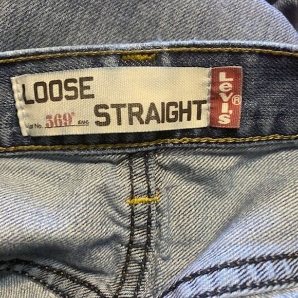 Levi's 569 5 pocket distressed Loose Straight jeans, size 34/34 - Picture 4 of 5